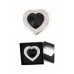Bag Hanger – Foldable Heart Shape Acrylic w /Rhinestones - Black - BH-HH106BK 